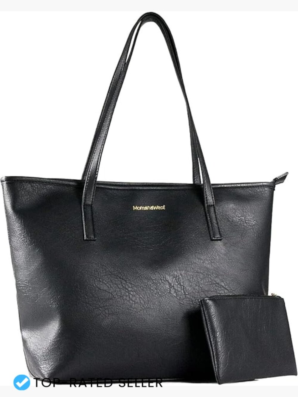 City Tote Bag Large Capacity Hobo Vegan Leather Work Commuter Pouch Included